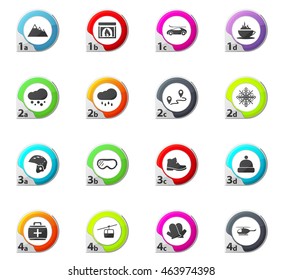 Skiing web icons for user interface design