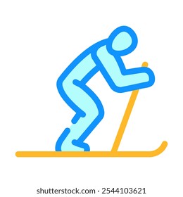 skiing winter sport color icon vector. skiing winter sport sign. isolated symbol illustration