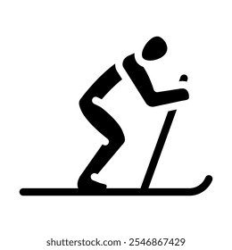 skiing winter sport glyph icon vector. skiing winter sport sign. isolated symbol illustration