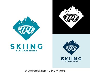 skiing and winter Sports logo vector template, snowboard or ski logo design inspiration