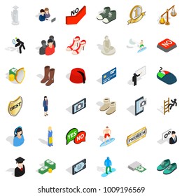 Skilful icons set. Isometric set of 36 skilful vector icons for web isolated on white background