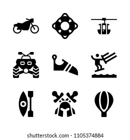 skill, aerial, tree and pursuit icons in Sport vector set. Graphics for web and design