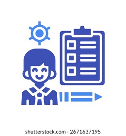 Skill Assessment Icon Mixed Vector Illustration