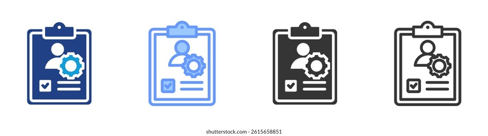 Skill Assessment icon set multiple style collection