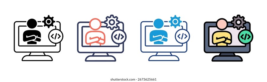 Conjunto de Ícones de Avaliação de Habilidades Coleção de Vários Estilos