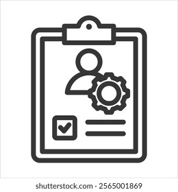 Skill Assessment Outline Icon Vector Illustration