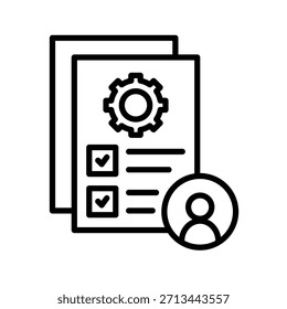 Evaluación de habilidades Esquema Icono Ilustración vectorial