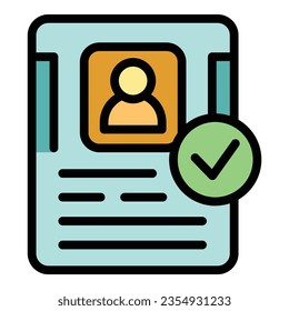 Vector de contorno de icono de avatar de habilidad. Nivel de capacitación. Color de la carrera profesional