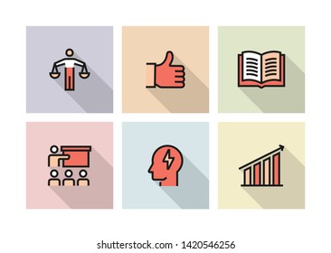 SKILL AND BEST PRACTICE ICON AND ILLUSTRATION CONCEPT