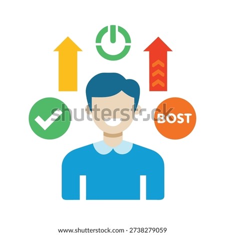 Skill boost illustration featuring self improvement capability enhancement
