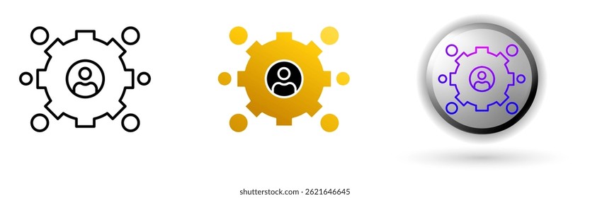 La colección de iconos de construcción de habilidades, ideal para marcas de servicio de reparación e infografías de diseño, incluye tres variaciones de estilo, línea negra, diseño plano de color e iconos de Botón degradado modernos.