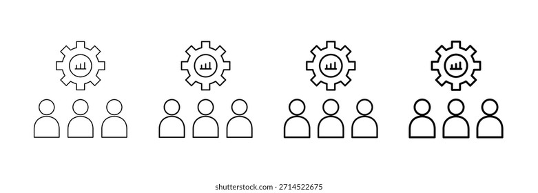 Conjunto de Vectores de iconos de construcción de habilidades en diferentes estilos de línea de trazo