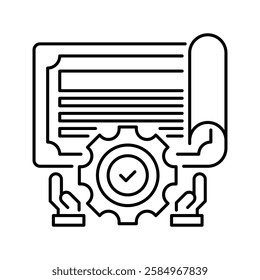 Skill Certification line icon. Universal creative premium symbol. Vector sign icon logo template. Vector illustration
