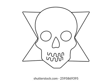 Skill continuous single line art and isolated outline vector illustration