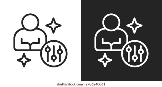 Icono De Control De Habilidad En Estilo De Línea En Blanco Y Negro
