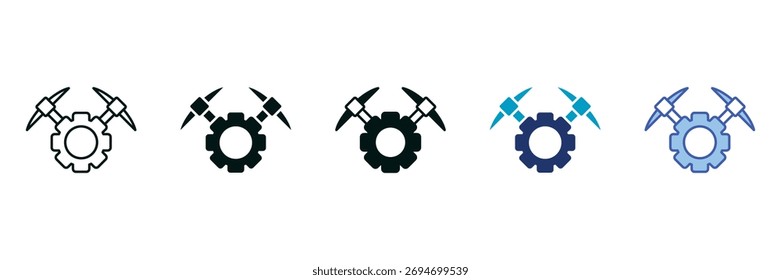 Conjunto de iconos de artesanía de habilidades que consta de múltiples estilos Ilustración vectorial