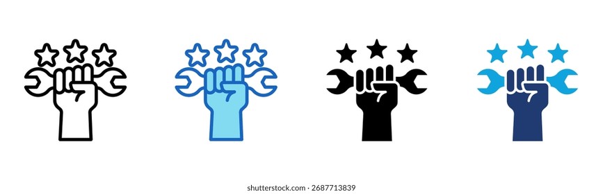 Icono de demostración de habilidades Ilustración vectorial de estilo múltiple