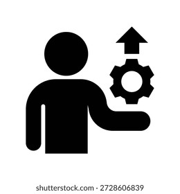 ícone de glifo do desenvolvimento de habilidades gráfico de vetor de ilustração. Elemento simples ilustração vetor gráfico, adequado para aplicativo, sites e apresentações isolados no fundo branco