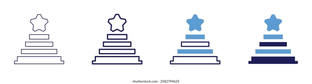 Skill development goal icon in 4 different styles. Thin Line, Line, Bold Line, Duotone. Duotone style. Editable stroke.