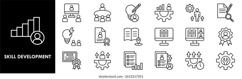 Skill Development icon collection set. Containing design skill, development, business, management, professional