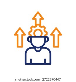 Icono de desarrollo de habilidades línea de color Ilustración vectorial