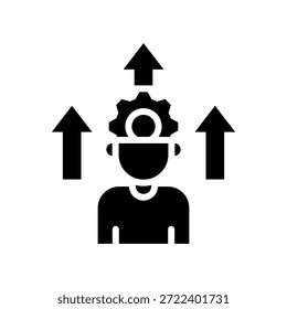 Icono de desarrollo de habilidades Ilustración vectorial de glifos