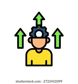 Icono de desarrollo de habilidades Ilustración vectorial de color lineal