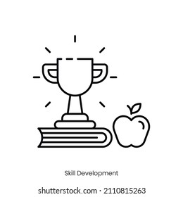 skill development icon. Outline style icon design isolated on white background