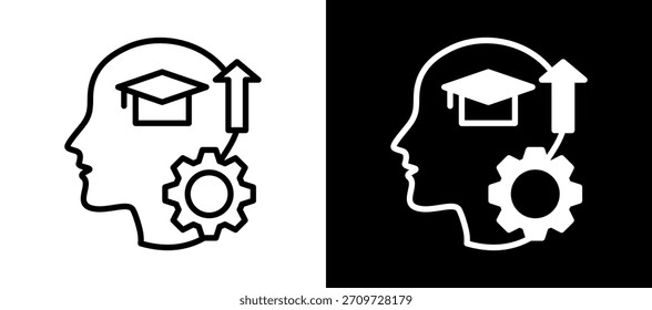 Icono de desarrollo de habilidades Ilustración vectorial whiteblack