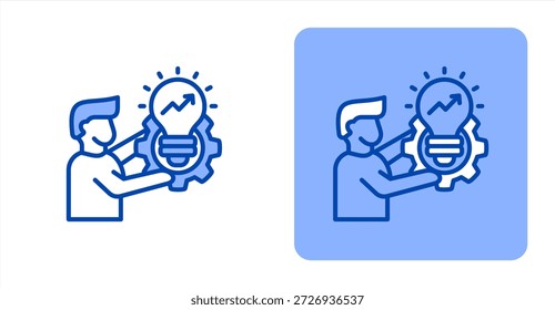 Línea de desarrollo de habilidades ColorIlustración de color de dos tonos e icono de fondo contrastante