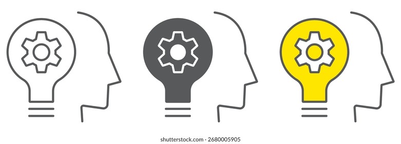 Ícone de linha de desenvolvimento de habilidades, educação e escola, gráficos vetoriais de sinal de ideia, um ícone linear em um fundo branco, eps 10