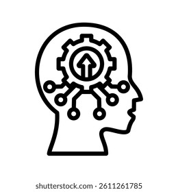 Skill Development Line Vector Illustration On White Background.