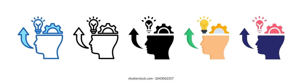 Skill Development Multiple Style Icon Set Collection.