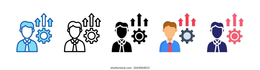 Skill Development Multiple Style Icon Set Collection.