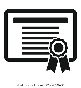 Skill diploma icon simple vector. Education school. Online student