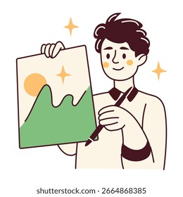 Un icono de estilo doodle de habilidad que representa al maestro de habilidades