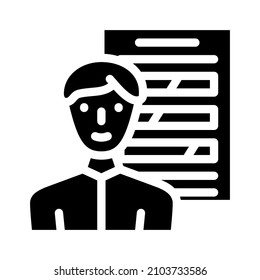 skill employee glyph icon vector. skill employee sign. isolated contour symbol black illustration