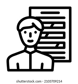 skill employee line icon vector. skill employee sign. isolated contour symbol black illustration