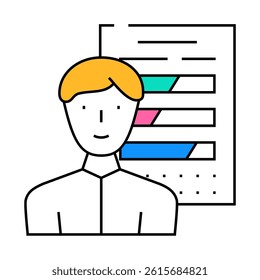 skill employee line icon vector. skill employee sign. isolated symbol illustration