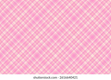 Skill fabric texture tartan, front seamless check pattern. Throw textile vector background plaid in light and pink colors palette.