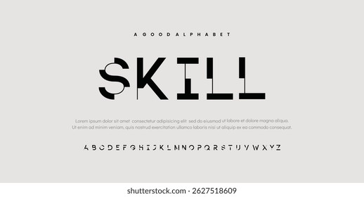Skill Future font creative modern alphabet fonts. Typography colorful bold color regular. vector illustrator	