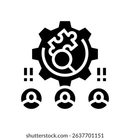 skill gap analysis for hiring head hunting glyph icon vector. skill gap analysis for hiring head hunting sign. isolated symbol illustration