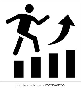 Skill Growth Chart Icon Element For Design