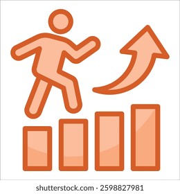 Skill Growth Chart Icon Element For Design