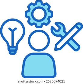 Skill Icon Blue Vector Illustration