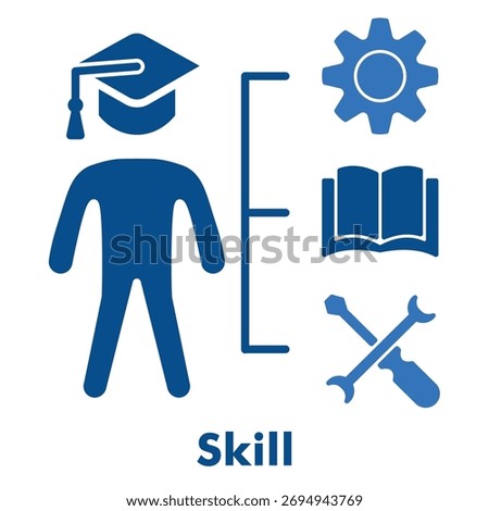 Skill Icon in Duotone Solid Style. Vector Illustration for education, learning, and ability development concept.