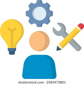 Skill Icon Flat Vector Illustration