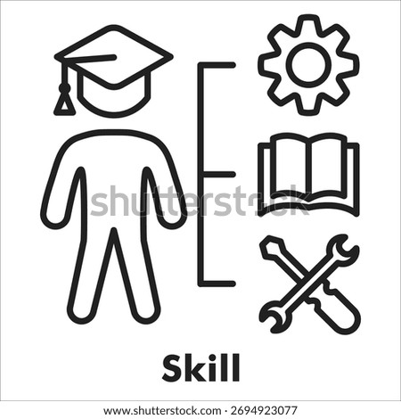 Skill Icon in Line Style. Vector Illustration for education, learning, and ability development concept.