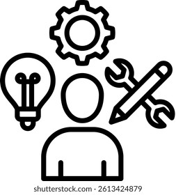 Skill Icon Line Vector Illustration