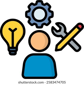Skill Icon Lineal Color Vector Illustration